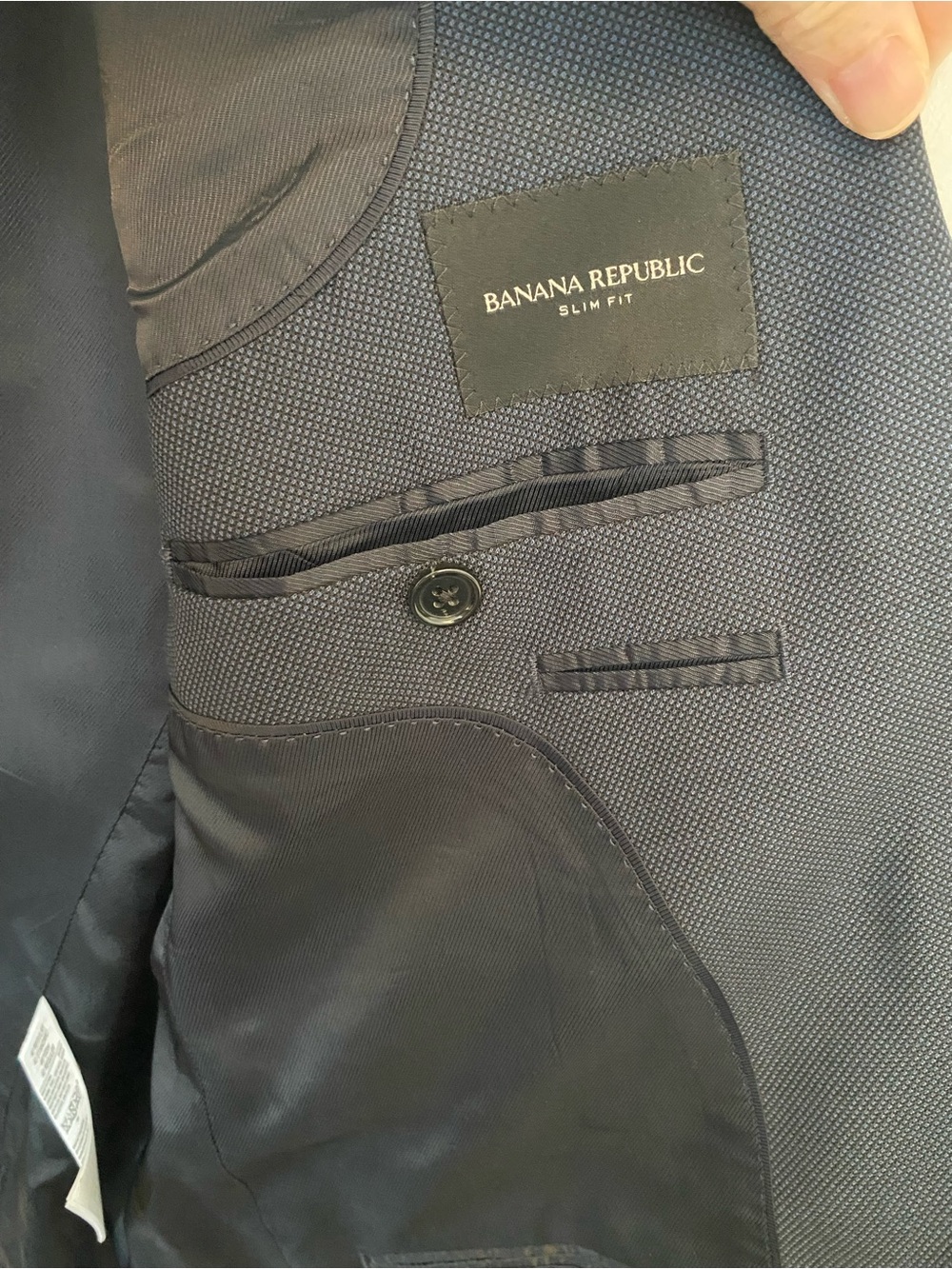 Banana Republic Men's Suit- Marzotto Super 110 Navy Birdseye 40R, 32x32 - Picture 8 of 15